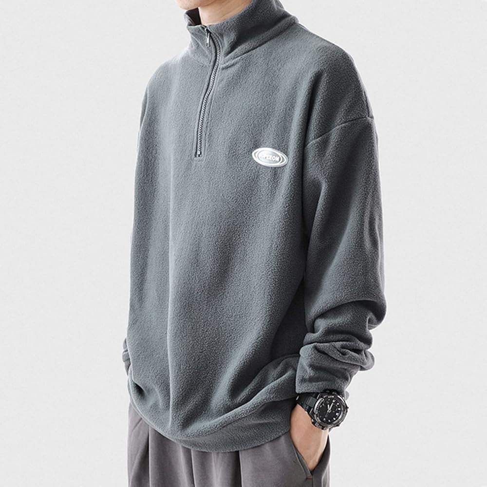 Amazon.co.jp: [Ruixi] ハーフジップ メンズ トレーナー